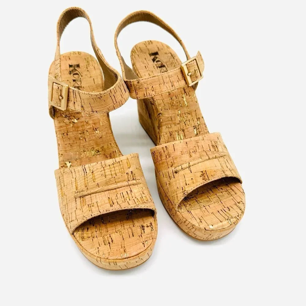 Korsk-easy Women's Tan Wedge Sandals